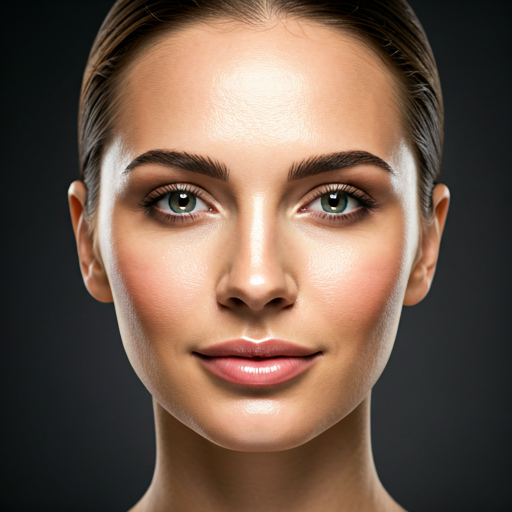 After photo: Woman with glowing radiant skin, Lumiere signature facial results, ethereal lighting.